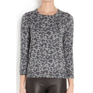 JOIE 3/4 Sleeve Leopard Print Sweater